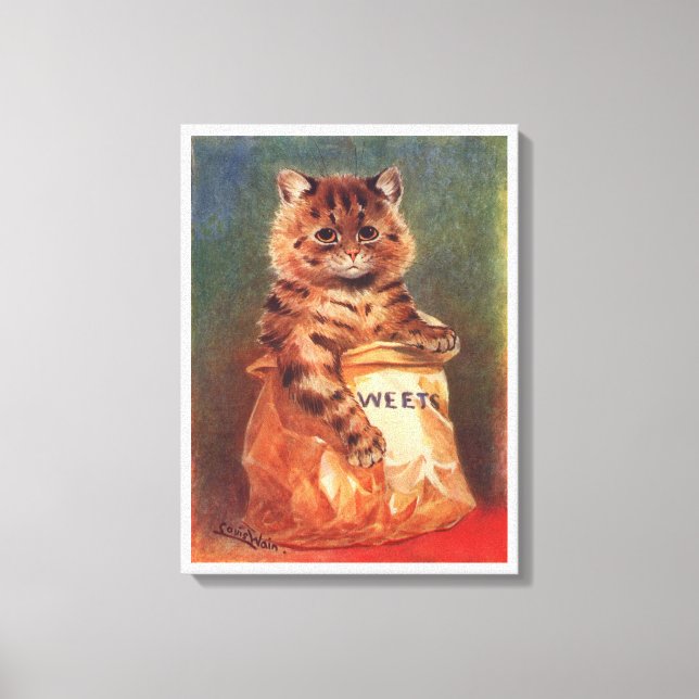 Mixed Sweets Cat by Louis Wain Canvas Print (Front)