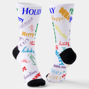 Mixed Text And Font Styles Christmas Socks
