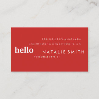 Mixed Text Red Business Card