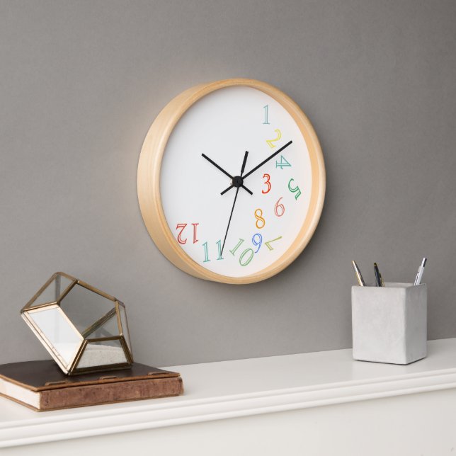 mixed/thrown colour numbers clock (Office)