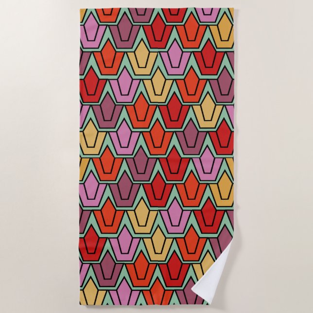 Mixed Tulip Field  Beach Towel (Front)