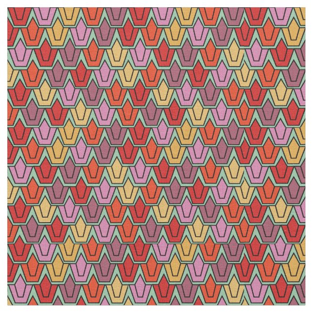 Mixed Tulip Field  Fabric (Close Up)