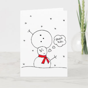 Mixed Up Snowman Holiday Card