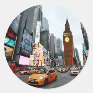 Mixed Up World! - New York City & London Classic Round Sticker