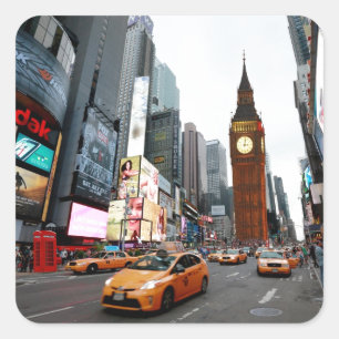 Mixed Up World! - New York City & London Square Sticker