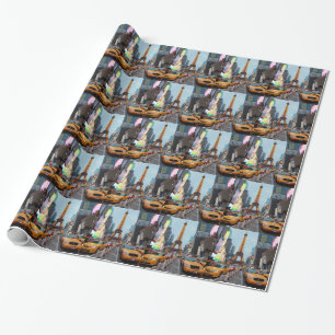 Mixed up World - New York City & Paris Wrapping Paper