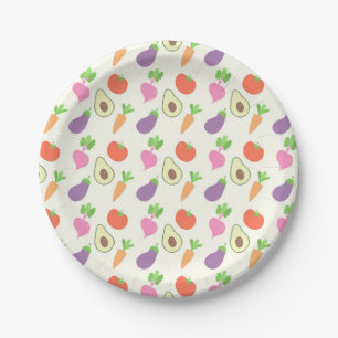 Mixed Vegetable Pattern Paper Plate