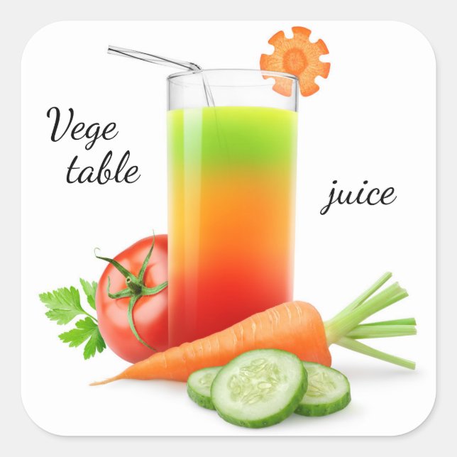 Mixed vegetables juice square sticker (Front)