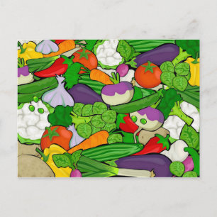 Mixed vegetables postcard