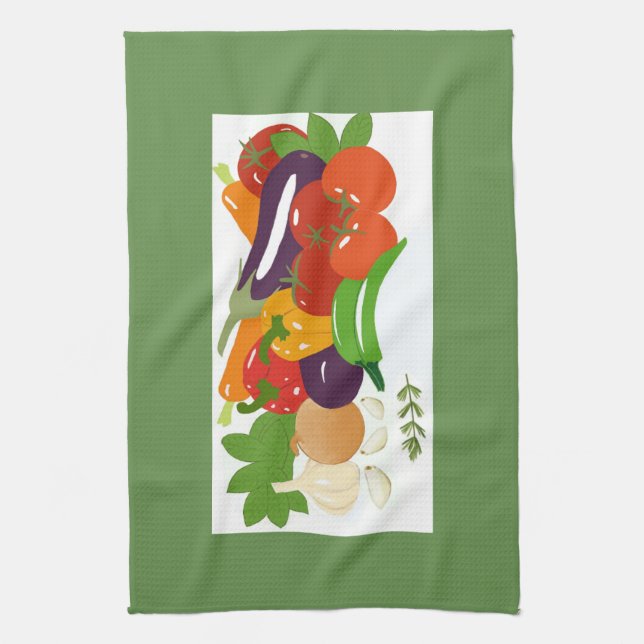 Mixed Vegetables Tea Towel (Vertical)