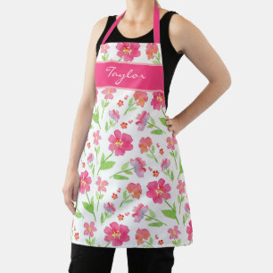 Mixed Watercolor Flowers 2  Apron