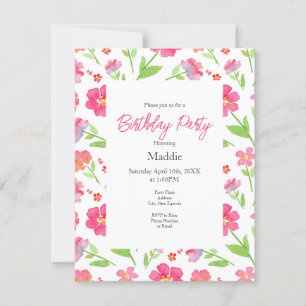 Mixed Watercolor Flowers 2 Invitation