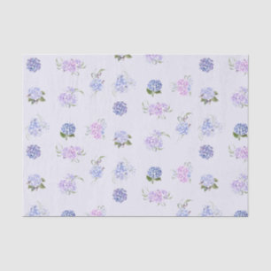 Mixed Watercolor Pink and Purple Hydrangea Flowers Tissue Paper