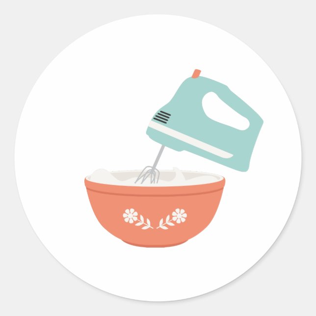 Mixer & Bowl Classic Round Sticker (Front)
