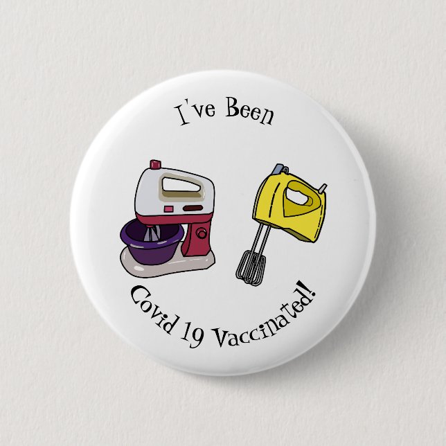 Mixer cartoon illustration  6 cm round badge (Front)