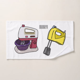 Mixer cartoon illustration  bath towel set
