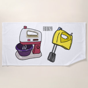 Mixer cartoon illustration beach towel