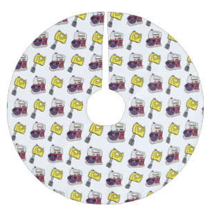 Mixer cartoon illustration brushed polyester tree skirt
