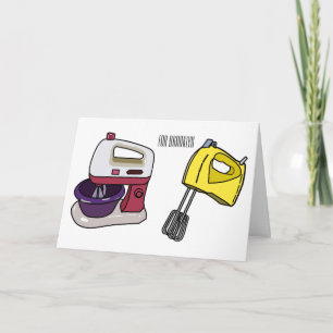 Mixer cartoon illustration  card