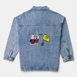Mixer cartoon illustration denim jacket