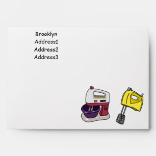 Mixer cartoon illustration envelope