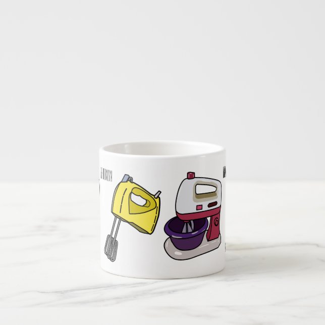 Mixer cartoon illustration  espresso cup (Front)