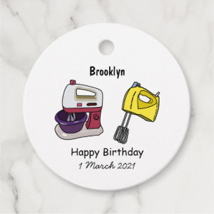 Mixer cartoon illustration favour tags