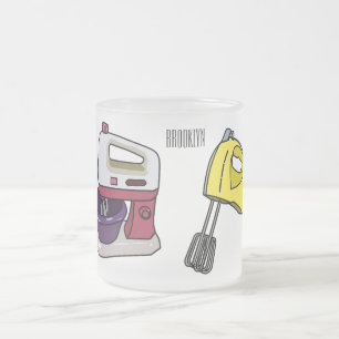 Mixer cartoon illustration frosted glass coffee mug