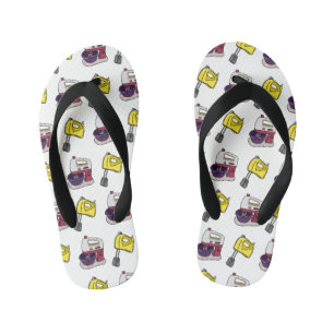 Mixer cartoon illustration kid's flip flops