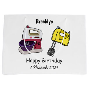 Mixer cartoon illustration large gift bag