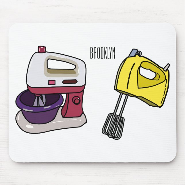 Mixer cartoon illustration  mouse mat (Front)