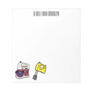 Mixer cartoon illustration notepad