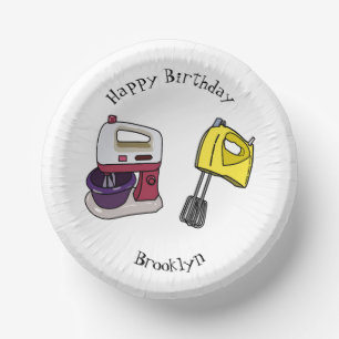 Mixer cartoon illustration paper plate