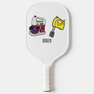 Mixer cartoon illustration pickleball paddle