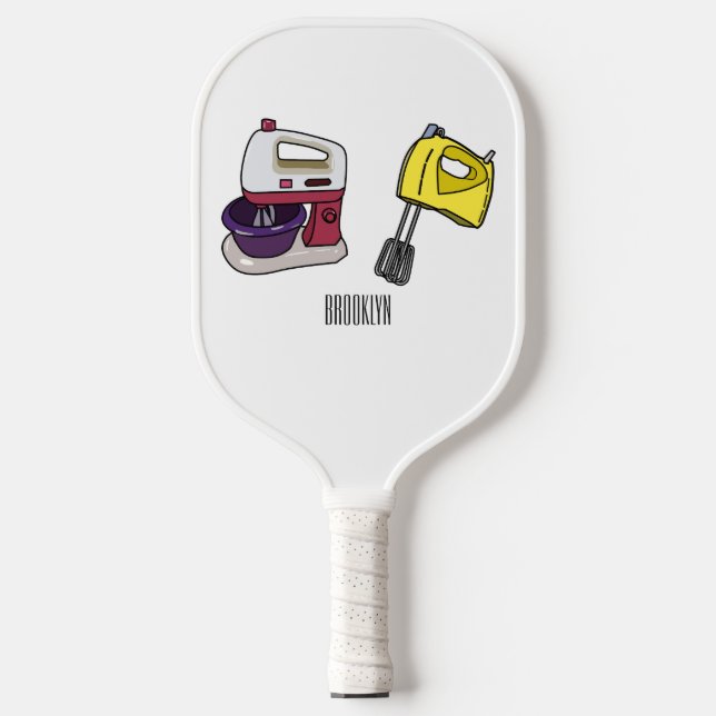 Mixer cartoon illustration  pickleball paddle (Front)