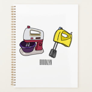 Mixer cartoon illustration planner