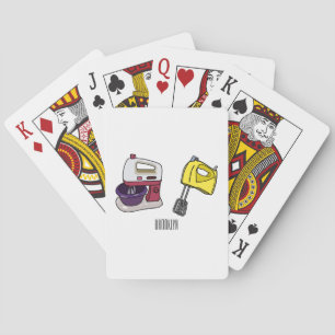 Mixer cartoon illustration  playing cards