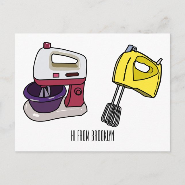 Mixer cartoon illustration  postcard (Front)