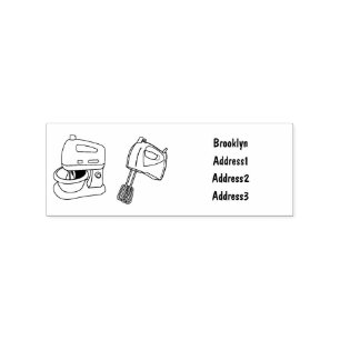 Mixer cartoon illustration rubber stamp