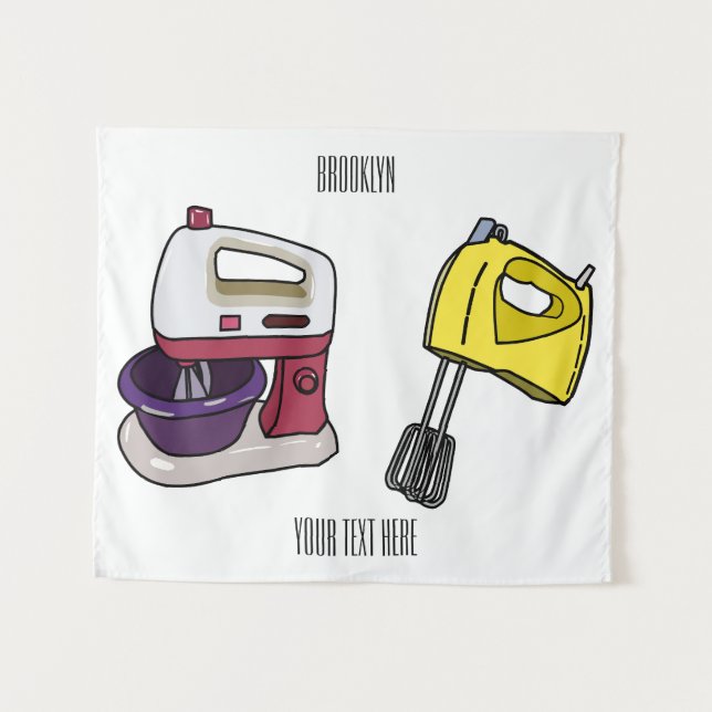 Mixer cartoon illustration  tapestry (Front (Horizontal))