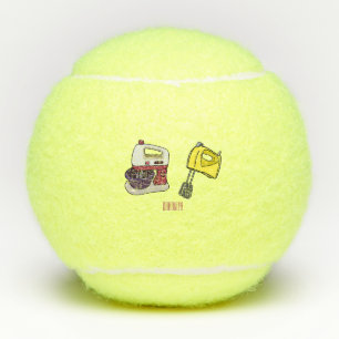 Mixer cartoon illustration tennis balls