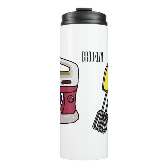 Mixer cartoon illustration  thermal tumbler (Front)