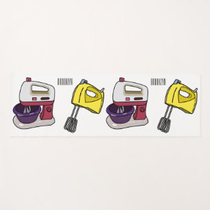 Mixer cartoon illustration yoga mat
