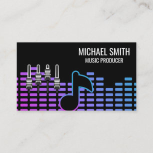Mixer   Colorful Music Sound Wave Business Card