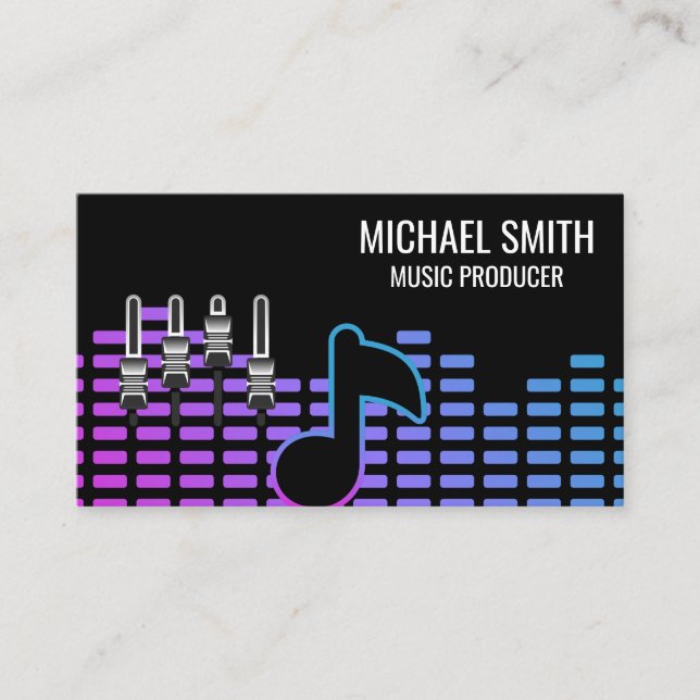 Mixer | Colourful Music Sound Wave Business Card (Front)