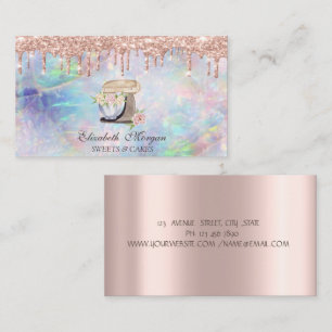 Mixer Flowers Glitter Drips Opal Bakery   Business Card