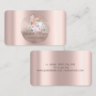 Mixer Flowers Rose Gold Circle  Business Card