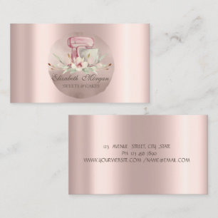 Mixer Flowers Rose Gold Circle Sweets Business Card