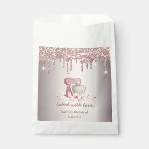 Mixer Flowers Rose Gold Glitter Drips Bakery    Favour Bags