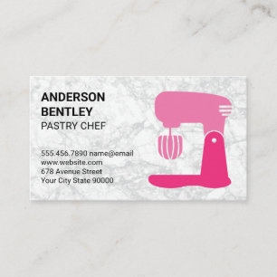 Mixer Machine   White Marble Background Business Card